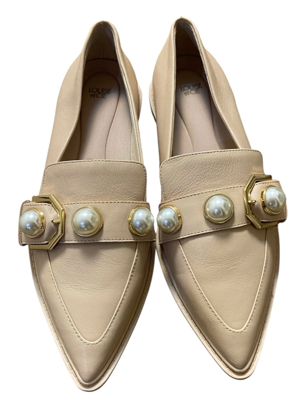 Louise et Cie Lo Calder Flats Nude Beige Leather Pointed Toe Size 8